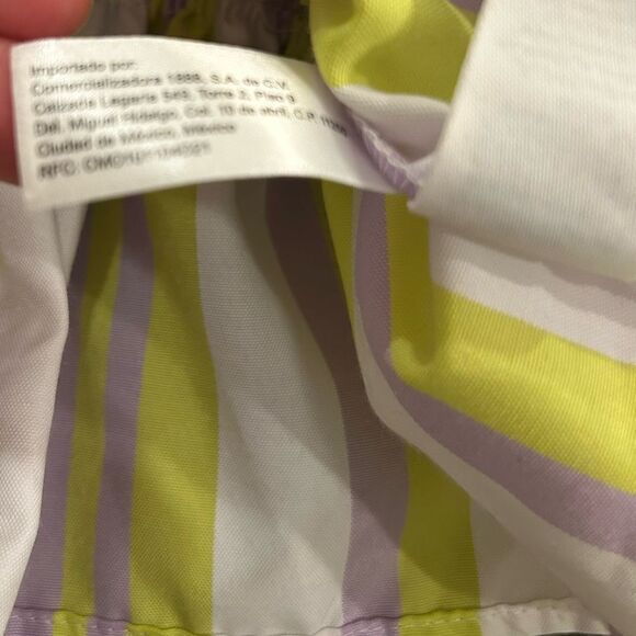 Habitual Big Girls Yellow Striped One Shoulder Ruffle Tiered Top Size 12 - Picture 3 of 6